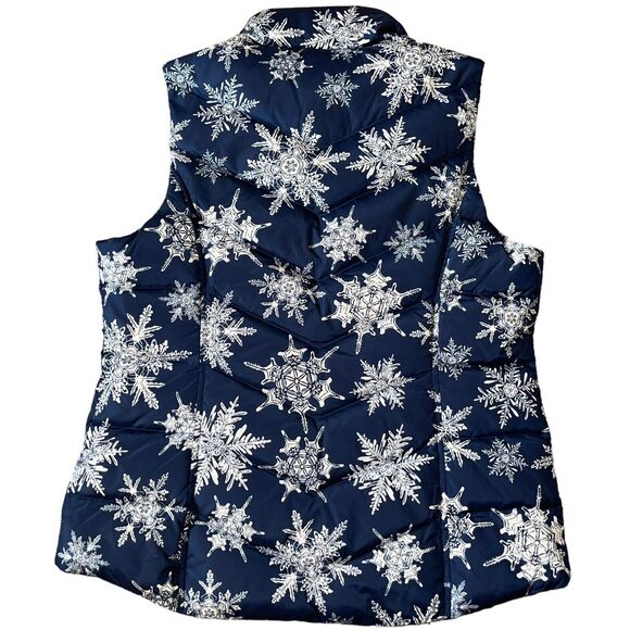 Lands' End Snowflake Puffer Vest Down Fill Winter - Picture 2 of 9